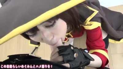 Japanese Cosplayer Dressed as Megumin From KonoSuba Blows Cock