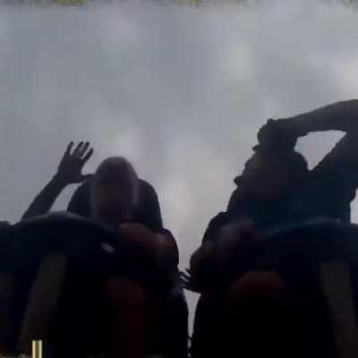 He caught a mobile phone while riding a roller coaster!