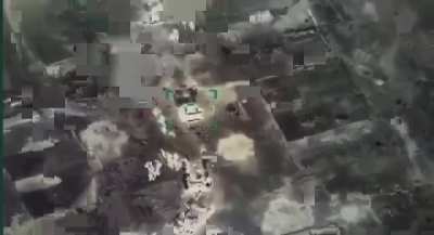 OLD: First day of the UA-RU war. Ukrainian Bayraktar-TB2 destroys russian columns