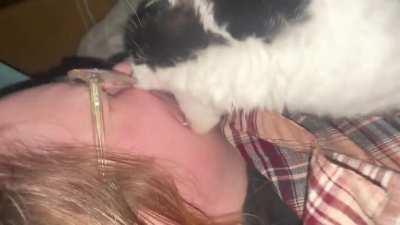 She bites my face whenever I sing, and only when I sing.