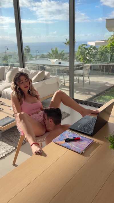 [0:08] the best thing about working from home is the regular orgasm breaks