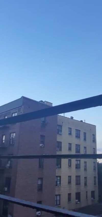 I recorded a Tic Tac shaped UFO in the Bronx NY.. No FAA lights or wings visible