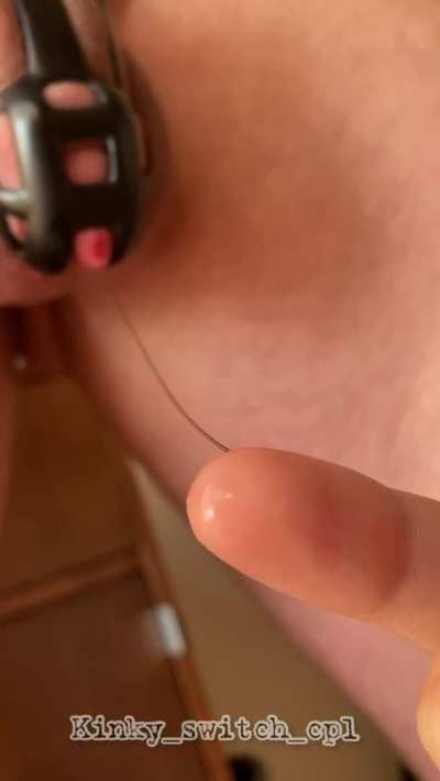 Chastity tease precum