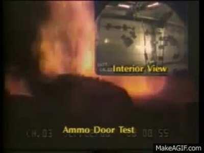 Blowout panel testing on the ammo storage of an Abrams.
