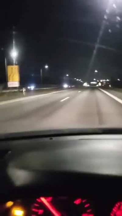 idiot drives on the opposite side of the road and crashes