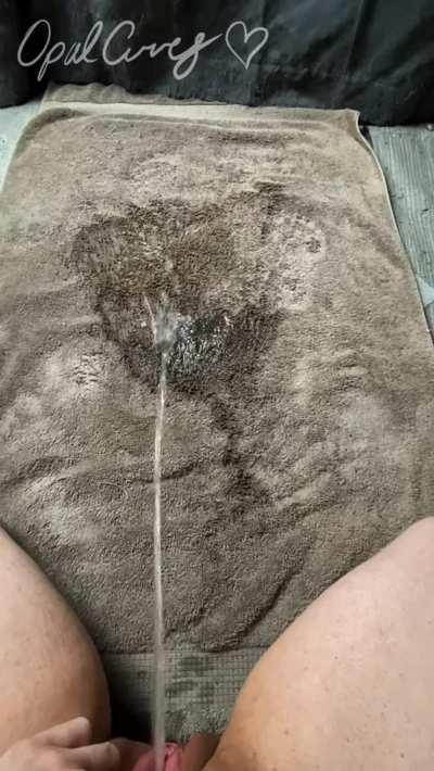 Completely soaking a towel with my full bladder