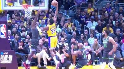 [Highlight] Anthony Edwards with a spectacular block on Rui Hachimura to end the 1st quarter