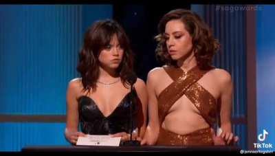 Jenna Ortega and Aubrey Plaza at SAG awards