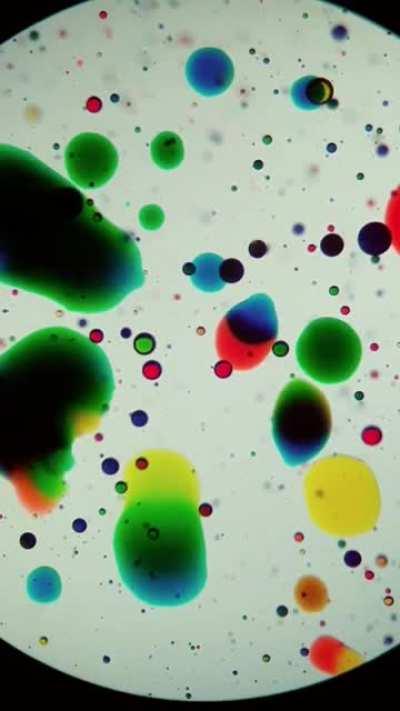 Food coloring under a microscope