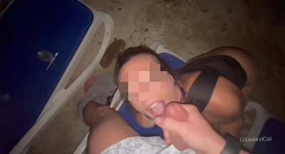 Getting a nice load after a long day on the beach