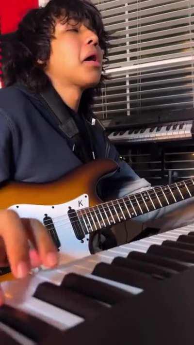 Justin-Lee Schultz, 16 years old and has been endorsed by major brands for years now. There is nothing this kid can't play to perfection. Some people call it showing off, I call it having the b*lls to master your craft in every possible way! This kid is a