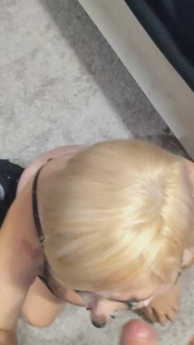 Just an amateur slut who enjoys her face being cum covered