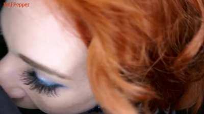 Do you like big boobed redheads with dick in her mouth?