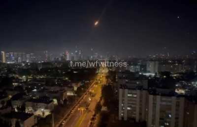 Another angle of the direct impact on central Tel-Aviv