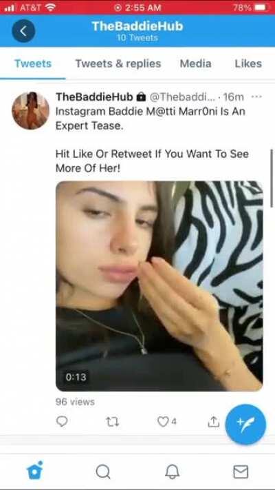 Instagram Baddie M@tti Marr0ni Loves Playing In The Shower! Twitter.com: @thebaddiehub