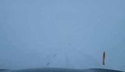 Driving in northeastern Iceland earlier today. It was like this for over an hour. Definitely a butt-hole puckering experience