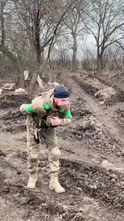 Ukrainian soldiers playing baseball.