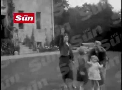 Totally normal British royal family. Queen Elizabeth I, Queen Elizabeth II, Prince Edward VIII, and Princess Margaret practising their Nazi salute.
