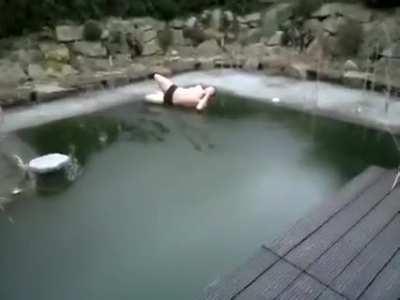 jump into a pool of cold water