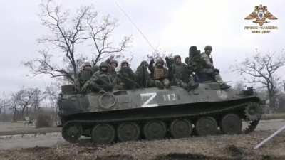 This video was just posted on a pro-Russian telegram page. It is most likely propaganda, however there is interesting footage of tanks/armored vehicles.