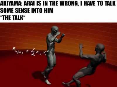 Akiyama is likely the least violence protag, but man he can throw some kicks