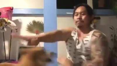 You come across a monk in combat with a vicious beast attacking him, and he seems to start losing the fight as he takes a fatal blow...