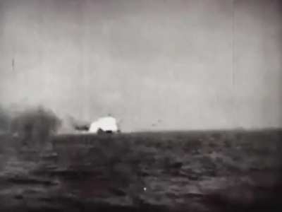 Japanese kamikaze scores a direct hit on a US Fletcher-class destroyer in 1945