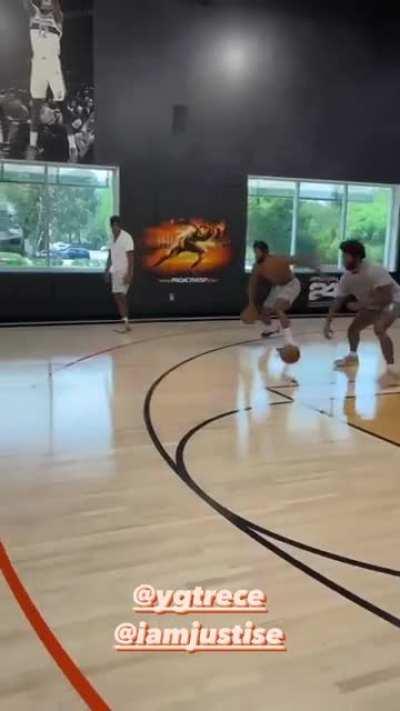 Paul George and Justise Winslow working on their handles. Prediction for Justise Winslow this season?