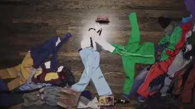 Stop motion animation using clothes