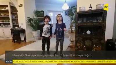 The kids of Margarita Simonyan singing an Armenian song about killing Turkic people