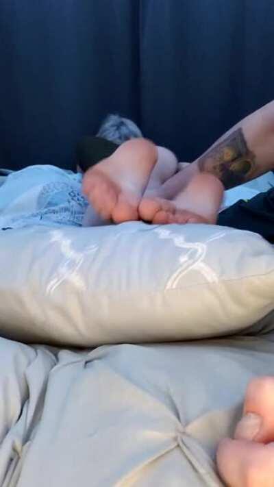 First time letting my partner tickle my feet :)