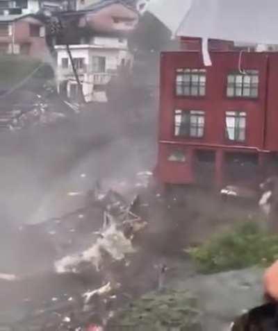 A landside in the Japanese city of Atami (Shizuoka Prefecture)