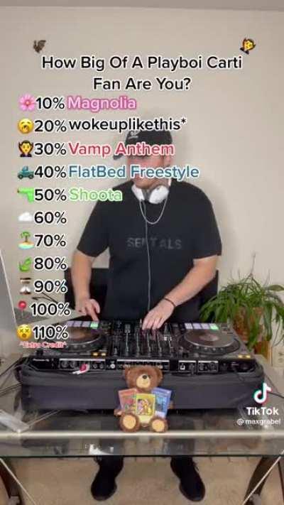 How much of a Carti fan are you (I didn’t know a single song btw)