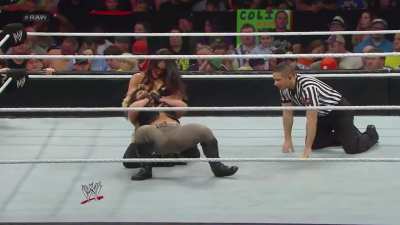 Nikki Bella having fun against Kaitlyn