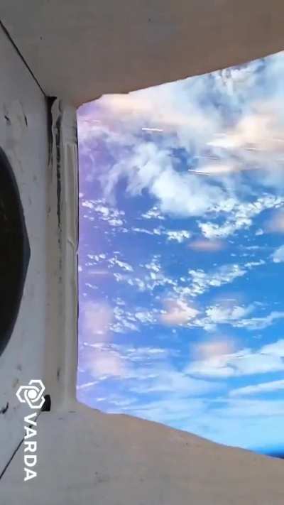 Footage of a space capsule returning to Earth. You can see the plasma generated by the friction of the atmospheric layers.