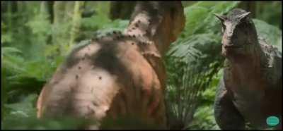 Carnotaurus had tiny seemingly useless arms, but with a ball socket joint and large muscles, only one possible use existed for them. Seduction.