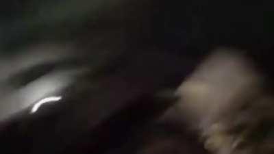 Kid breaks vase sliding down the stairs