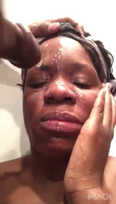 Patiently waits for back to back facials