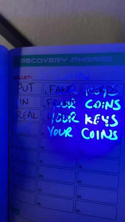 How to hide Your Mnemonic Phrase behind fake words.