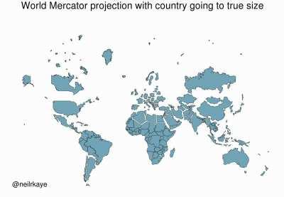 These are the true sizes of different countries