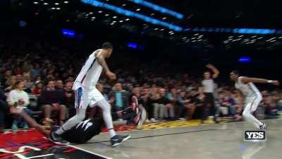 [Highlight] Claxton swats Paul George twice in one possession and steps over him with authority