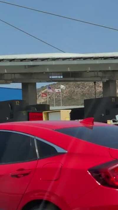 The official flags crossing into the U.S. from Mexico