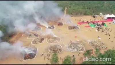 Krishna is honored through these... ur... ritual offerings.