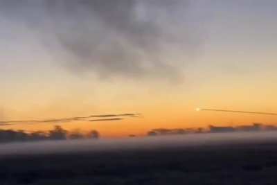 UA POV American volunteers record a Russian airstrike on a nearby position.