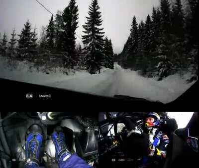 Elfyn Evans M-SPORT FORD WRT on snow in SS10 Rally Sweden 2018