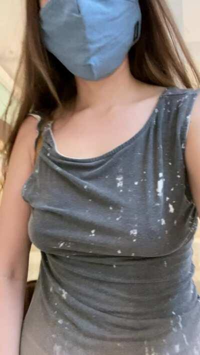 Just giving you a quick peek up my skirt while I'm out shopping ;)