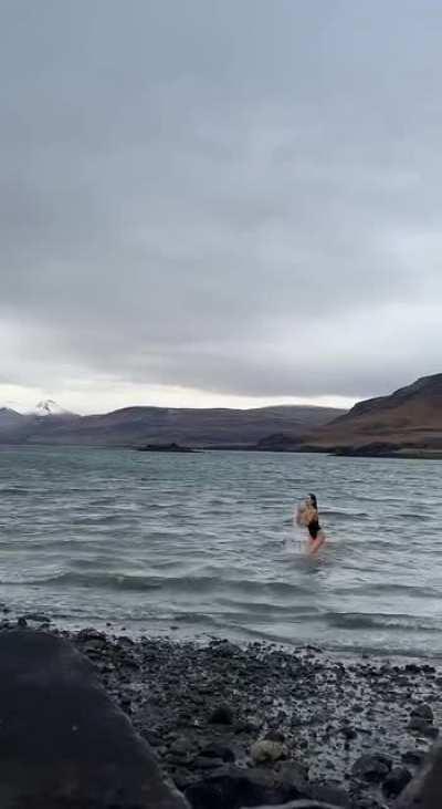 Lily Chee takes a dip in Iceland