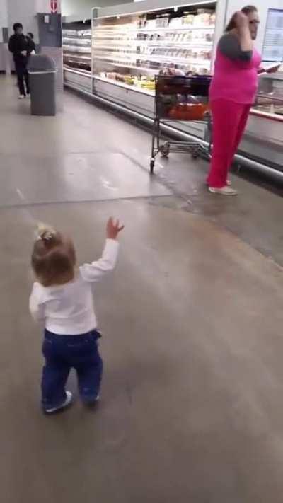 Cute Baby Hug Stranger woman.