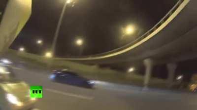 Biker prevents a guy from suicide on highway