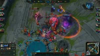 Mordekaiser kills Galio after the game ends